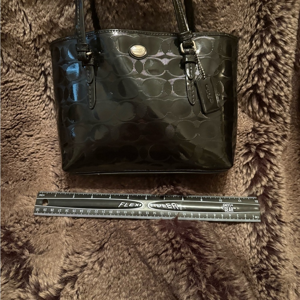 Coach Black Patent petite tote - Picture 12 of 13